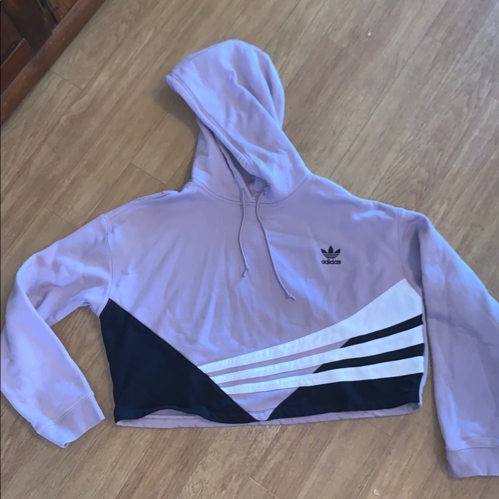 Adidas sweatshirt cropped light purple